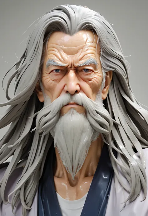 Old Man GundamLong Hair, Hair Between Eyes, Wet Hair, Hair Over Eyes, 
