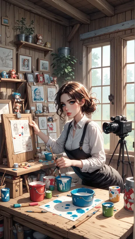 Handcrafted Marionette in a Cozy Workshop