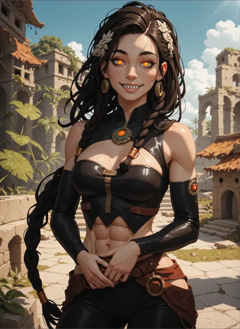 Meisterwerk, hd , great quality, very aesthetic, absurd, high contrast , high color palette , light glare ,neueste,2.5D,volumetric lighting, Sweet, jung, 1 girl, asiatisch, Mongol girl, round face, slanted eyes, big eyes, asian girl, rote Augen, Asian eyes...