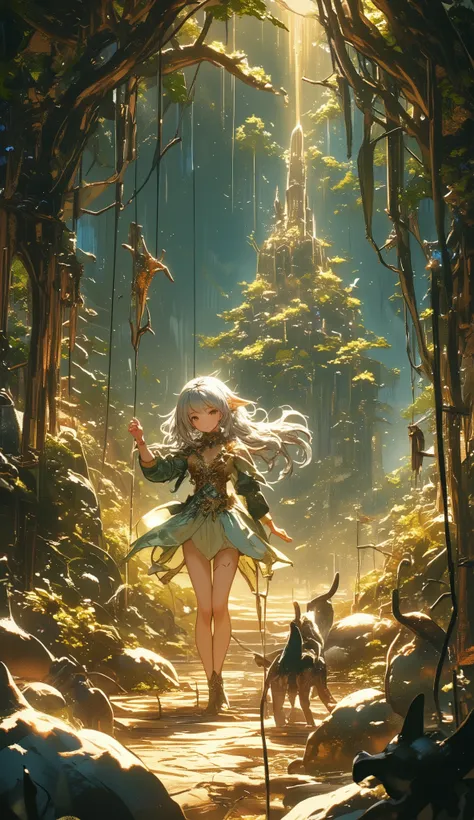 String puppet, puppet show, fairy tale final fantasy, adventures of Viera girl,