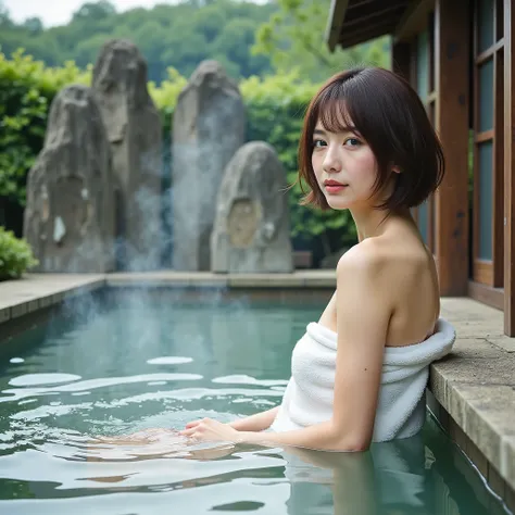 『1 Japanese girl:1.3』『live action pics:1.3』best quality:1.Brown Ugly Breasts、slender figure))、 I can see a little cleavage 、(( 40 year old woman))、not wearing makeup『smiling:1.9』、(((解剖学的に正Like、perfect anatomy、解剖学的に正Like指)))、realistic, best quality, ultra h...