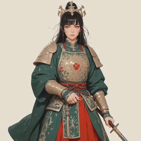 Front view of a woman,Extra large cup, are perfectly detailed,has exquisite facial features, Clothes are exquisite ,forest background, Game Character Design ,3D Rendering