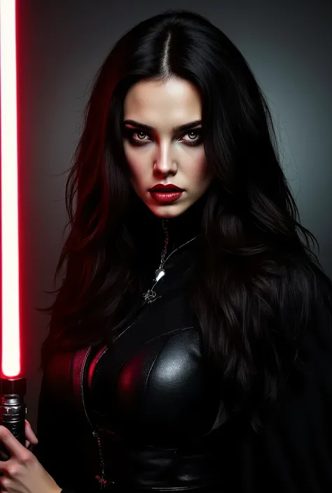 full body shot, female warrior, sith lord, star wars, red lightsaber, intricate details,beautiful detailed eyes, beautiful detailed lips, extremely detailed face, long eyelashes, evil look, diabolic, dramatic lighting, dark fantasy, chiaroscuro, cinematic ...