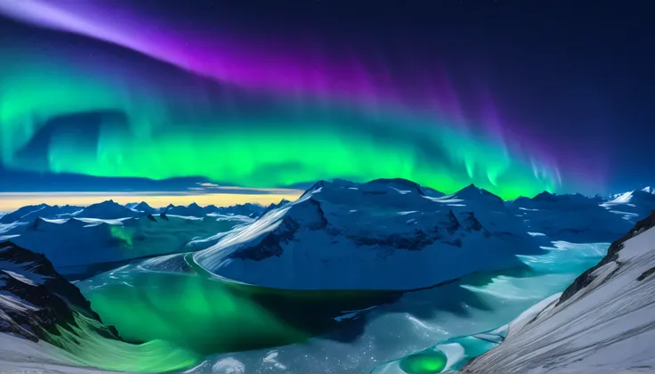 Ultra HD,high precision,High Quality,Spectacular views,(Beautiful starry skies and galaxies:1.5),(auroras swirling through the night sky:1.5),(Beautiful starry skies and galaxies:1.5),(Alps towering in the center:1.5),(Vivid green, purple, and bright blue ...