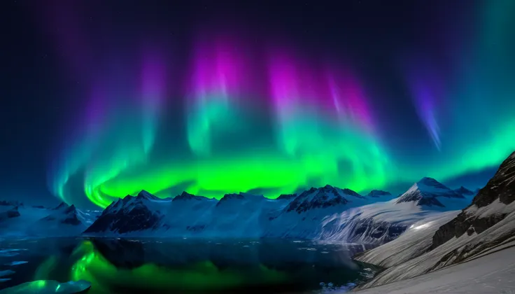 Ultra HD,high precision,High Quality,Spectacular views,(Beautiful shining star々and the galaxy:1.5),(auroras swirling through the night sky:1.5),(Beautiful shining star々and the galaxy:1.5),(Alps towering in the center:1.5),(Vivid green, purple, and bright b...