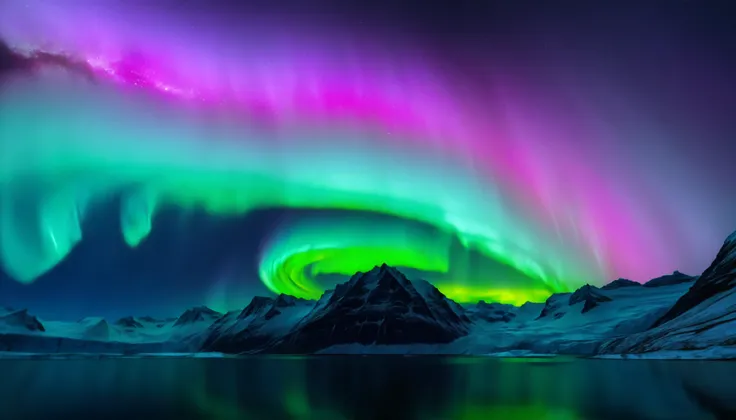 Ultra HD,high precision,High Quality,Spectacular views,(Beautiful shining star々and the galaxy:1.5),(auroras swirling through the night sky:1.5),(Beautiful shining star々and the galaxy:1.5),(Alps towering in the center:1.5),(Vivid green, purple, and bright b...