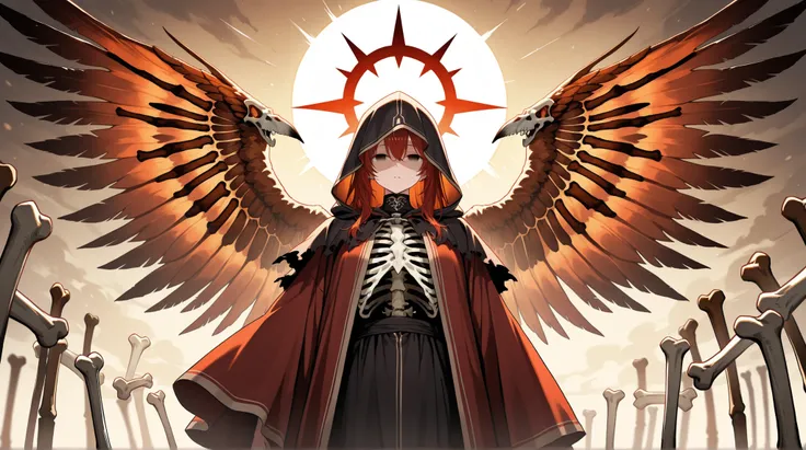 female, Bone Wing, Tattered Robe, lifeless eyes,