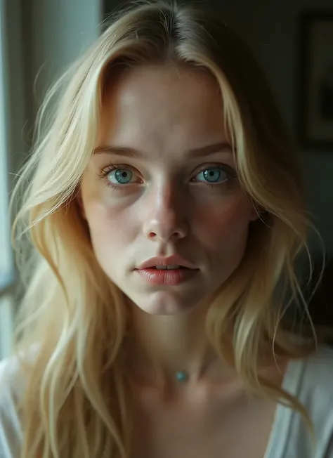Selfie blond Young German --style raw