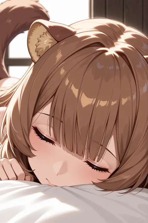 raphtalia, Close your eyes, completely naked from head to toe, Who sleeps on a bed