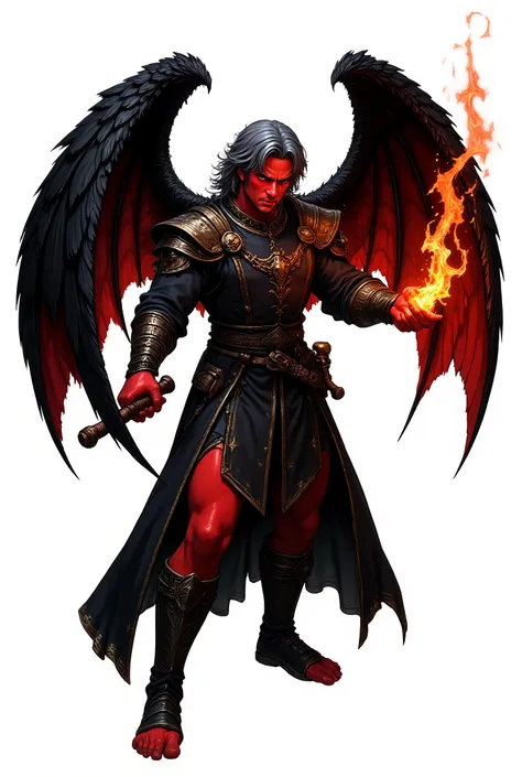 (Câmera 2.5d de cima isometrica,Isomatric token rpg, Full body image, forbidden to cut or crop, must show from head to toe, PNG format, transparent background, white background version also, medieval theme, demon, RPG style) && (High quality, masterpiece) ...