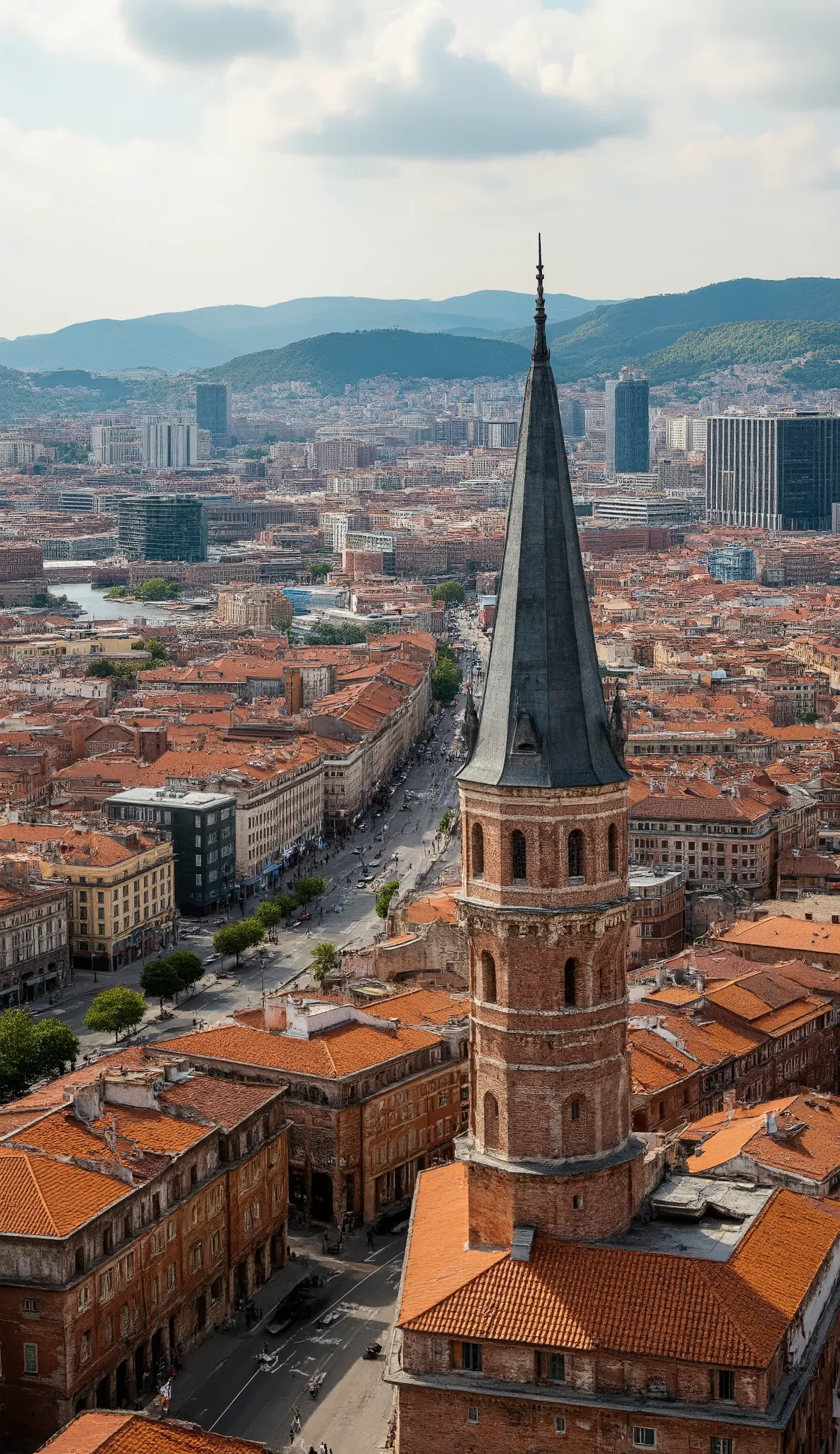 High Definition Images、the cityscape of Bilbao in Spain、The center of the city 、beautiful views of the city、Spain full of arbitrariness etc、Towers and houses々、brick building、(, a view from the roof of the building)