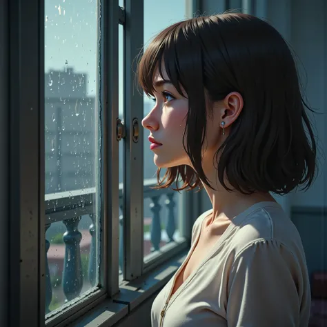 (Rainy Window:1.5), (Rain on glass),1girl,(inside the room,she look at outside )
I believe, believe, believe, every time you say it, I hear the sound of glass breaking deep in your body
Two years ago we didn't even know there were such lonely words, we jus...