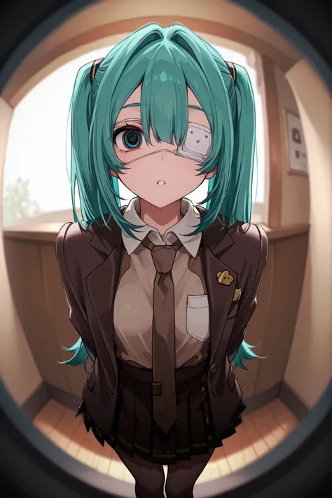 masterpiece, best quality, Hatsune Miku、 monitoring、menhera、Illness、Peephole
