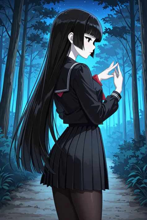 1 girl, beautiful girl,adult,18 years old,black eyes,narrow eyes,black hair, very long hair,blunt bangs,skinny,masterpiece,general,highres, ultra-detailed,very aesthetic,best quality ,best hands,5_fingers,best eyes,perfect anatomy,anime coloring,easynegati...