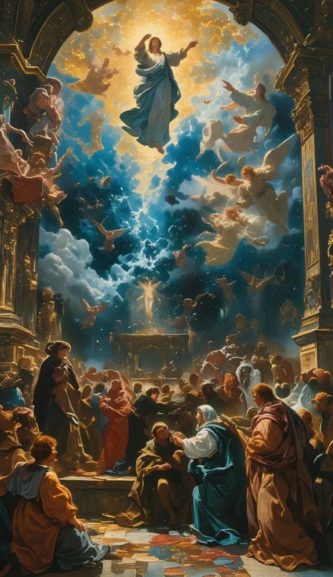 el greco, Angels and the Virgin Mary, people praying,