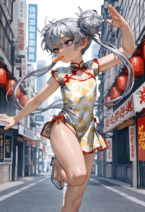 8k、 masterpiece、最High Quality、Highest Level、ultimate image quality、complicated details、high resolution、 depth field、natural light、Professional Lighting、(1 girl), (DYNAMIC POSE:1.3)、Animated works, fight scene, The blathead, (Food stalls :1.3), (Xihua Stree...