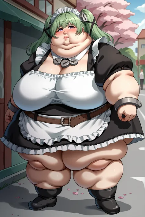 Fat_neck , Fat head , eyes with crushed cheeks , nose with crushed cheeks , mouth with crushed cheeks , chin roll , chubby, obesity, chubby, shortness of breath, Wide angle , Ultra-detailed illustration , masterpiece , top quality, fat, chubby, obese , sco...