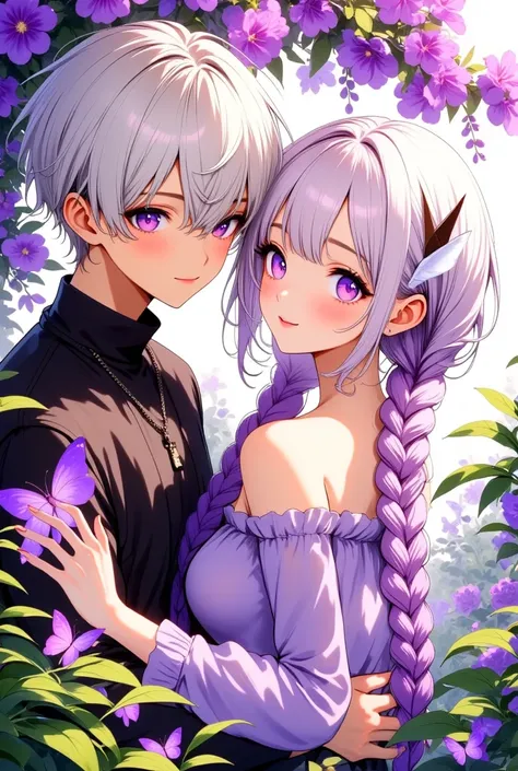 Flat Colour Anime Couple Avatar FLUX