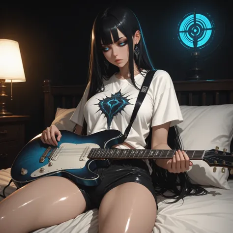 ((extreme quality)), ((Masterpiece)), (( Enrich the picture, Masterpiece level quality)), black hair , curtainbangs, medium breasts , blue eyes , extreme eyes details, fierce woman, raw 4k, perfect proportions , extreme hair detailed, extreme cloth detail...