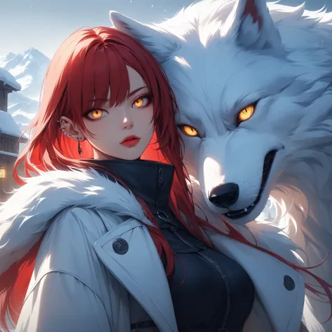 ((extreme quality)), ((Masterpiece)), (( Enrich the picture, Masterpiece level quality)), black-red hair , Mid-length Layers hair, medium breasts , golden eyes , extreme eyes details, fierce woman, raw 4k, perfect proportions , extreme hair detailed, extr...