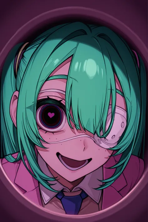 masterpiece, best quality, Hatsune Miku、 monitoring、menhera、Illness、Peephole、yandere、