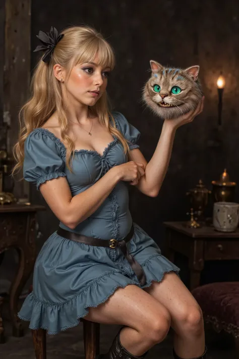 The prostitute Alice seduces the Cheshire Cat,
antqgldnCE style,
nsfw,
for Adult,
Photorealism,
((A scene from a live-action movie)),
Incredibly detailed,
19th century photo, antique photo, sepia toned photo,
Alice has straight blonde hair that reaches h...
