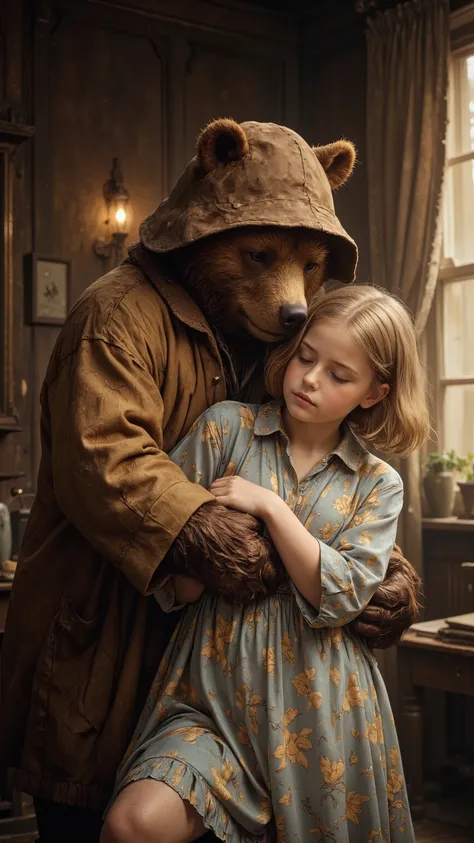 Judy is raped by Paddington Bear,
antqgldnCE style,
nsfw,
for Adult,
Photorealism,
((A scene from a live-action movie)),
Incredibly detailed,
19th century photo, antique photo, sepia toned photo,
While they were alone at home, Paddington Bear forced Jud...