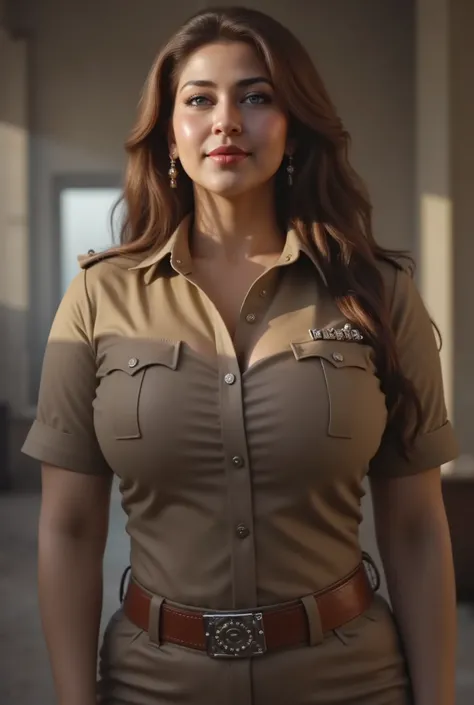 8k, masterpiece, RAW photo, best quality, photorealistic, extremely detailed CG unity 8k wallpaper, Cinematic Light, Lens Flare, Ray tracing, (extremely beautiful face, beautiful lips, beautiful eyes), intricate detail face, An Indian lady with very big br...