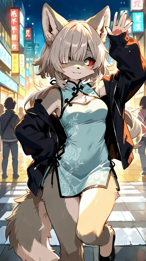 score_9, score_8, score_7, masterpiece, best quality,
solo, 1girl, anthro, no humans, wolf ears, mangaluna, furry, furry female, wolf girl, body fur, two-tone fur, white fur, grey fur, animal nose, wolf tail, colored sclera, red sclera, white eyes, solo fo...