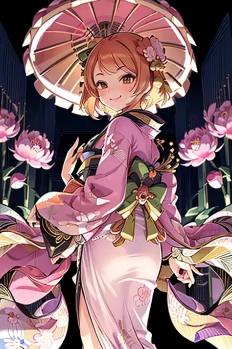 Karen Hojo,orange hair,brown eyes in the bedroom,
、smile、
((masterpiece)), ((best quality)), (very well detailedな), ((very well detailed)), 4K, (8k), best quality, (beautiful),  focus on the face 0  , Pretty Girl, one girl, alone, ((beautiful eyes))0,   wear a bright red kimono  , Detailed cloth,  Uri, Dressed up, very well detailed and luxurious clothing

 (A perfect kimono with beautiful details:1.4, peony pattern ,unexposed:1.6), (Looking into the Distance,smile:1.3), Japanese Garden:1.2,Little bird 1 :,Wind power generation:0.7