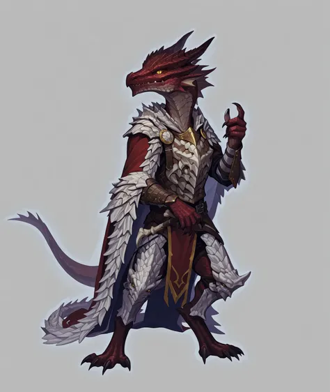 kobold, noble, scaled, reptilian, yellow eyes, bone armor, fatalis, red scales