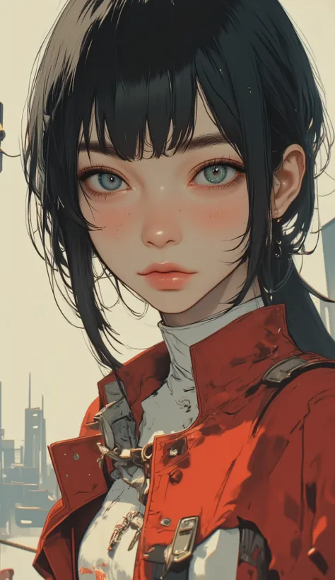 close-up of a woman dressed in red and white, Shiranuhi Mai , , Tifa, King of Fighters character, Tifa lockhart, Fighter Pose, yoko matsugane as Shiranuhi Mai , Fighting Game Characters, makoto kano, Akali, Borneo, portrait of Tifa lockhart, Female Anim...