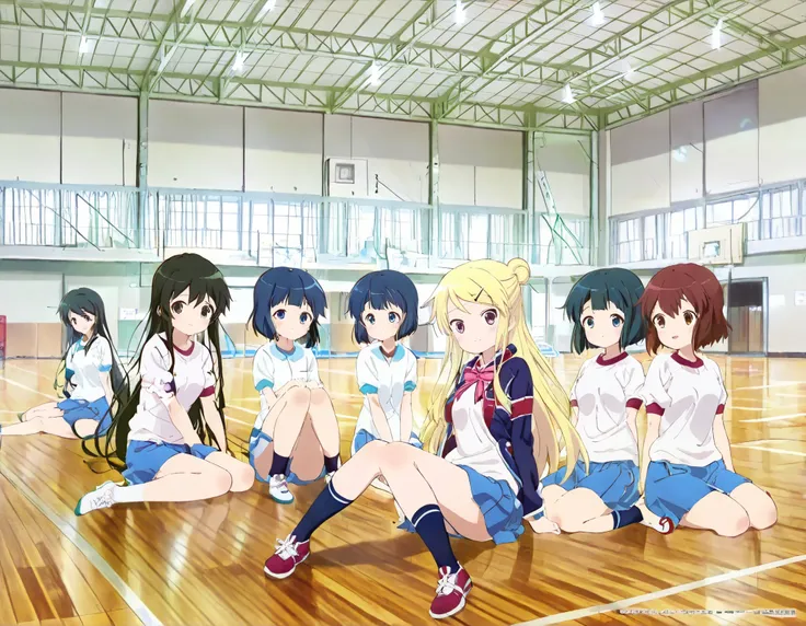 1girl,Kujou Karen very long hair,blonde hair,single hair bun,hairclip,x hair ornament,sidelocks,side swept bangs,black eyes
kin-iro mosaic high school uniform,black jacket,white shirt,collared shirt,pink bowtie,neck ribbon,pink ribbon,long sleeves,small br...