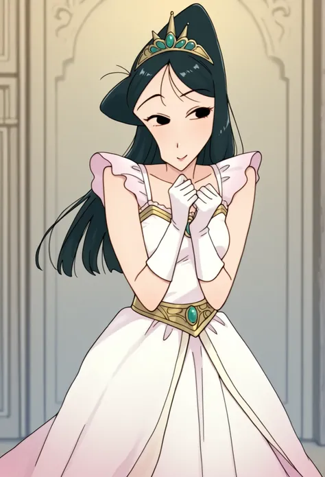 Ume matsuzaka bkack eyes black hair beautiful face elegant princess drsss fantasy world Kingdom background