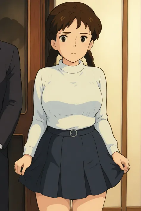 sheeta lifts her skirt
