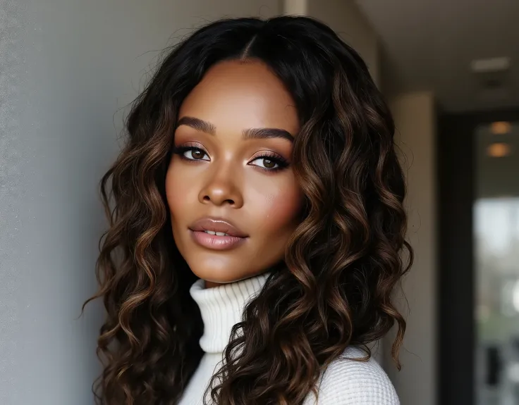 Isabella is beautiful, with olive skin, perfect piercing eyes and long hair that falls in ringlets to the middle of her back, turtleneck sweater