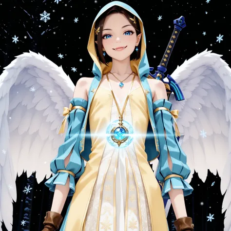 lone, solo, feminine vampire sorceress 1girl, cute, pretty, half european, half asian, model pose, fashion, luxury, luxurious, wealthy, clean, (young), beautiful, short, petite, thin, Rinwell sorceress outfit, hood, fantasy outfit, luxurious diamond neckla...