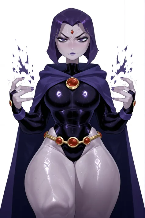 (yoneyama mai:0.8)，(watercolor art)，realistic,(anime lines:0.7),
materpiece,amazing quality, high quality,best quality, very awa,  highres, absurdres,uncensored,very aesthetic,BREAK,

Raven (DC Comics), 1girl, solo, xravenx, purple eyes, purple lips, purpl...