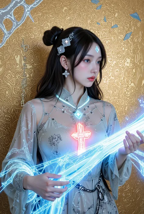 Dunhuang Cyber Flying Sky
8K ultra-high-definition image quality,The picture shows a delicate silky texture。These patterns are drawn from glowing electric lines,Her streamer is composed of flowing holographic data streams,The color shows a pink purple grad...