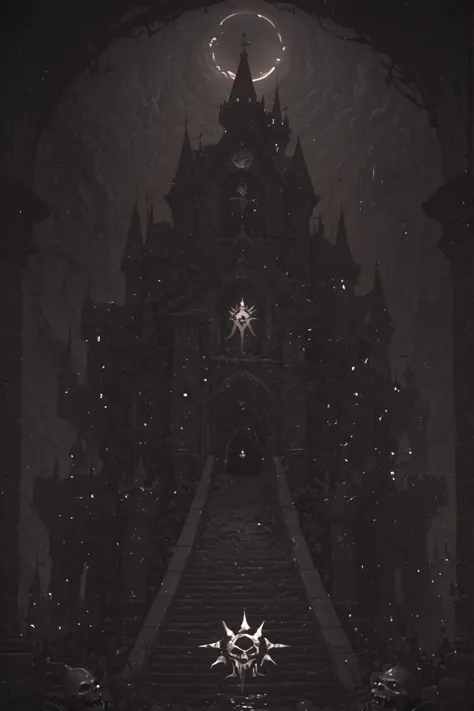 I want a lich king, horroristic background, there is a castle, dark theme, and i want a Klaxyves-Gaming logo in this picture