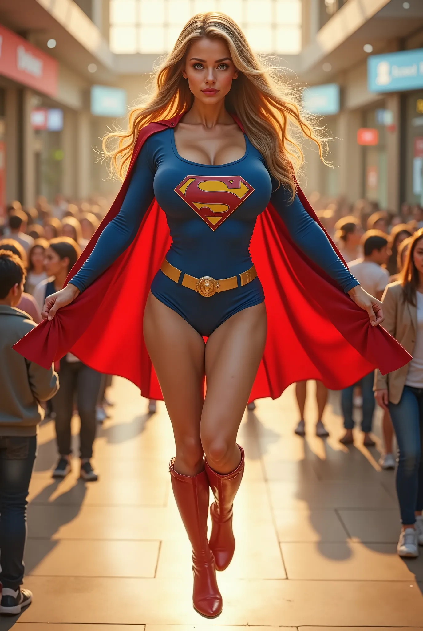 A tall, athletic young female levitates in a crowded mall. Her blonde hair that flows all the way down to her knees, catching the light like strands of gold. Behind her glasses, her piercing blue eyes widen with realization — something deep within her has ...