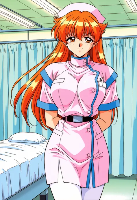 Score_9, score_8_up, score_7_up, source_anime, Nogiwa_Miho_OVA, solo, long hair, orange hair, bangs, brown eyes, large breasts, 1990s (style), (best quality), (high quality), {masterpiece}, extremely delicate and beautiful, ultra-detailed, beautiful detail...