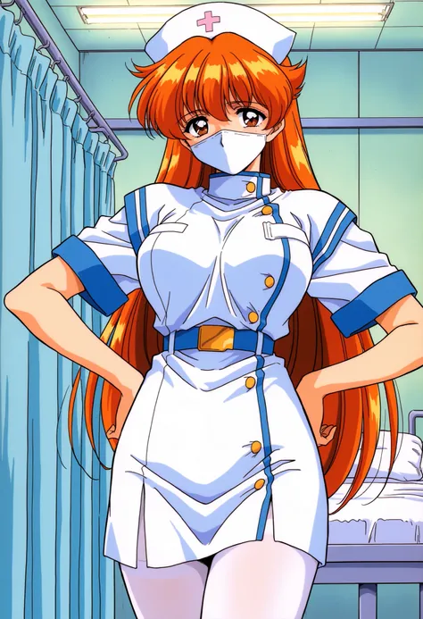 Score_9, score_8_up, score_7_up, source_anime, Nogiwa_Miho_OVA, solo, long hair, orange hair, bangs, brown eyes, large breasts, 1990s (style), (best quality), (high quality), {masterpiece}, extremely delicate and beautiful, ultra-detailed, beautiful detail...
