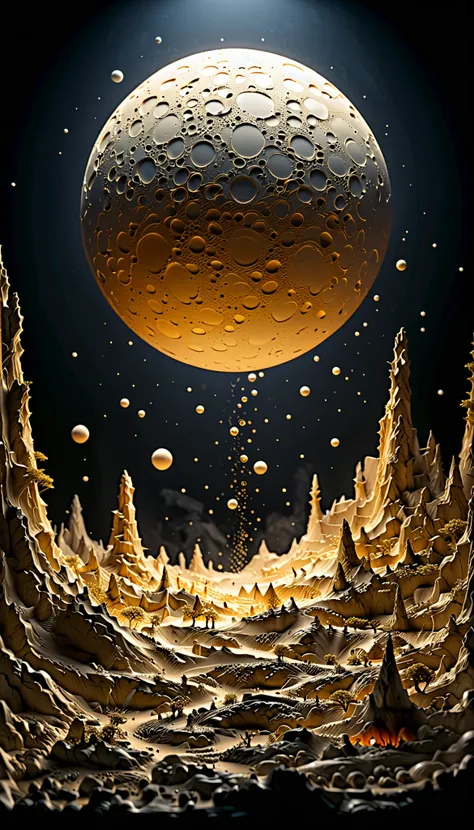 I asked the Moon if you still want me . The Moon said 、 I'm not used to dealing with cases like this, Kinematic, dramatic lighting, an extremely clear , 息を呑むようなシュールレアリスムのmasterpiece,(masterpiece, Highest Quality, ART OFFICIAL , Beauty and aesthetics :1....