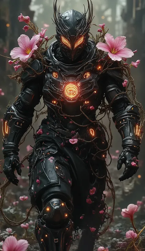 **🌟 ULTRA-DETAILED CINEMATIC PROMPT 🌟**
**"A breathtaking 8K ultra HD render of a *Flower-Wise Night Warrior* striding through an overgrown battlefield at golden hour, their biomechanical armor fused with *bleeding heart flowers* in a stunning hard fant...