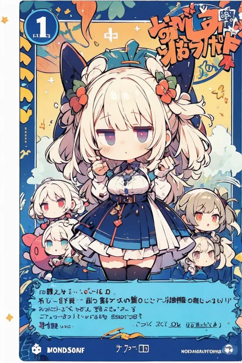 chibi, perfect anatomy, anime, UHD, masterpiece, best quality, highres, card_(/medium), holofoil, character name, shiny