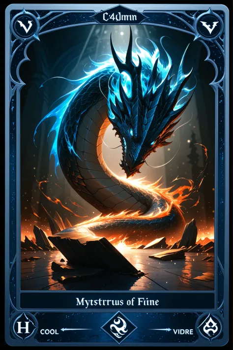 c4rd,english text,character name,trading card, handwritten illustration、Tasteful style of painting、攻撃forceと守備force, Drangon of Fire, cool cards, Highest Quality, 4K, 8K, high resolution, masterpiece,  EXTREMELY DETAILED , realistic, photographic, HDR, UHD,...