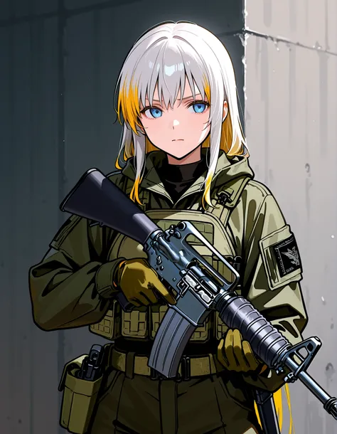 girl holding m16