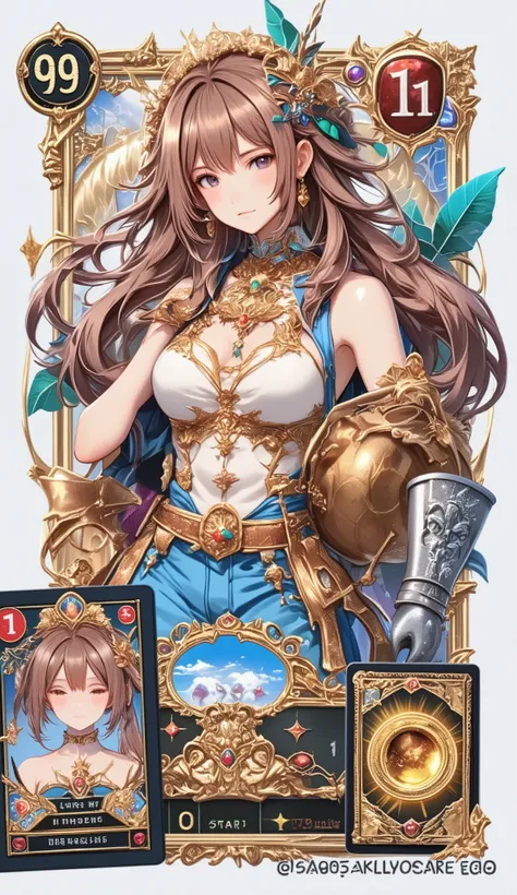Game cards, I bought a 10-card pack but only got the weakest character card in the gacha, a weak character card, a shabby sword, shabby equipment, one star, a card with a flat color, 