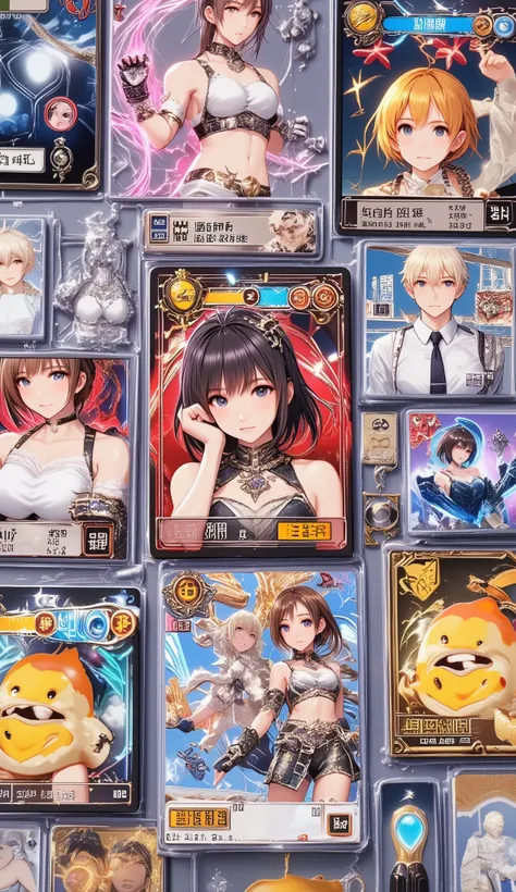 Game cards, I bought a 10-card pack but only got the weakest character card in the gacha, a weak character card, a shabby sword, shabby equipment, one star, a card with a flat color, 
